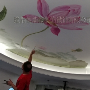 2018年6月深圳龙华香榭丽仁美容养生会所天花壁画