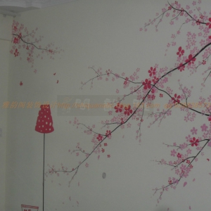 2012年6月龙华水榭春天三期胡小姐家电视背景墙体彩绘