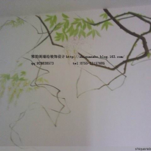 2014年3月深圳市龙华新区龙盛村袁先生家小孩房背景墙手绘
