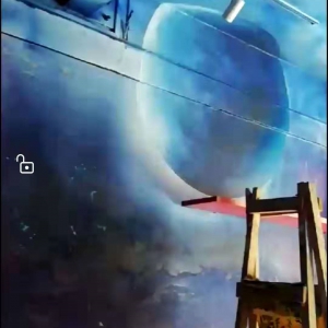 2019年4月店铺手绘星空墙绘壁画