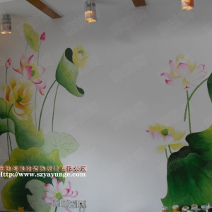 2010年10月四季花城木棉苑任小姐家电视背景手绘壁画