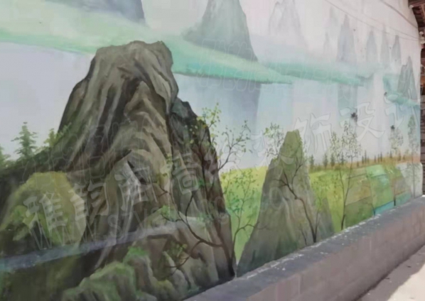文旅食街文化墙3D墙绘网红打卡地手绘壁画——2021年5月东莞桥头《上荷坊。文创食街》墙体彩绘壁画（五）