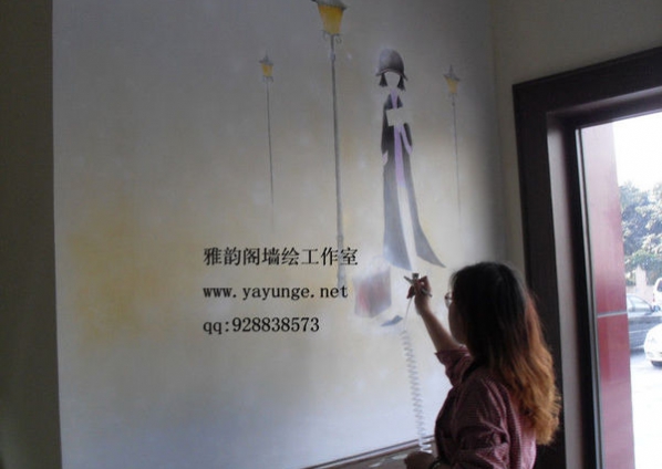 2010年12月龙华七星广场上岛咖啡手绘背景墙2